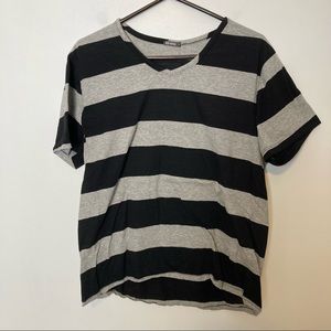 Vox Populi Striped Shirt, Black and Gray, XL